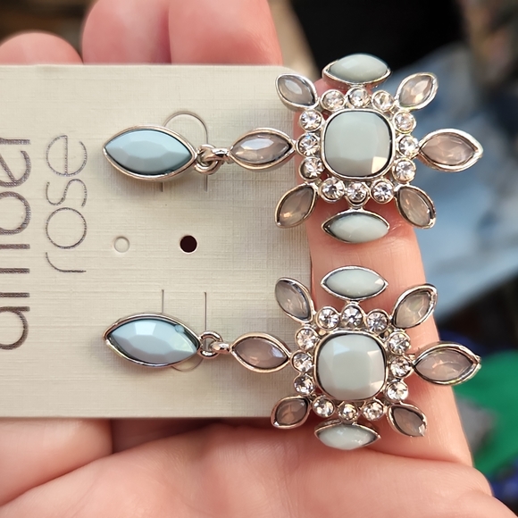 Amber Rose Gem Stud Earrings 